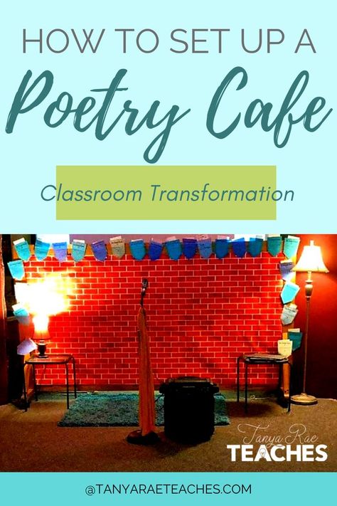 6 steps to setting up a poetry café. Poetry Classroom, Elementary Poetry, Poetry Lesson Plans, 5th Grade Writing, Gallery Cafe, Cafe Sign, Classroom Transformation, Ela Classroom, Elementary Writing