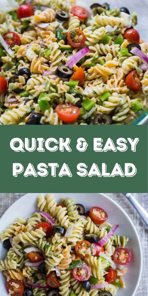 Quick And Easy Pasta Salad, Easy Vegan Pasta, Brown Rice Noodles, Vegan Pasta Salad, Plat Vegan, Quick Easy Vegan, Diner Recept, Rotini Pasta, Cold Pasta