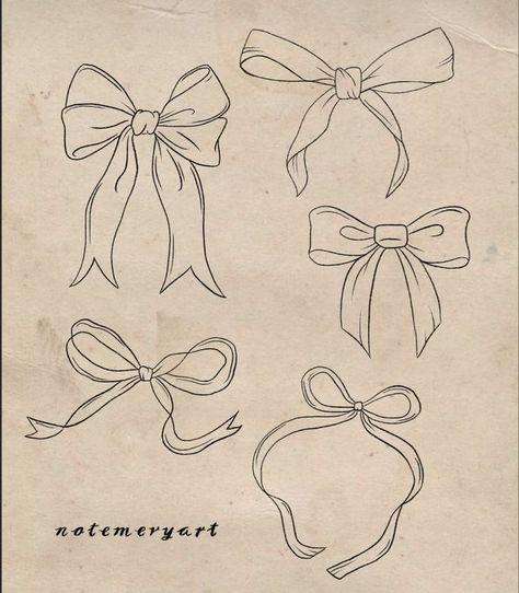 Aesthetic Bow Tattoo, Bow Drawing Tattoo, Vintage Bow Drawing, Bow Flash Tattoo, Coquette Tattoo Designs, Coquette Flash Tattoo, Dainty Ribbon Tattoo, Aesthetic Tattoo Stencils, Bow Tattoo Aesthetic
