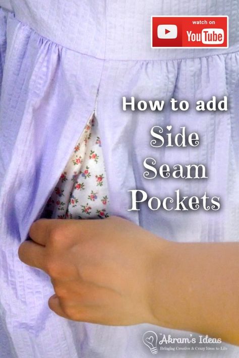 Couture, Adding Pockets To Skirt, Side Seam Pockets Tutorials, Adding Pockets To A Dress, Add Pockets To Dress, Skirt With Pockets Pattern, Dress With Pockets Pattern, Diy Alterations, Starfall Ball