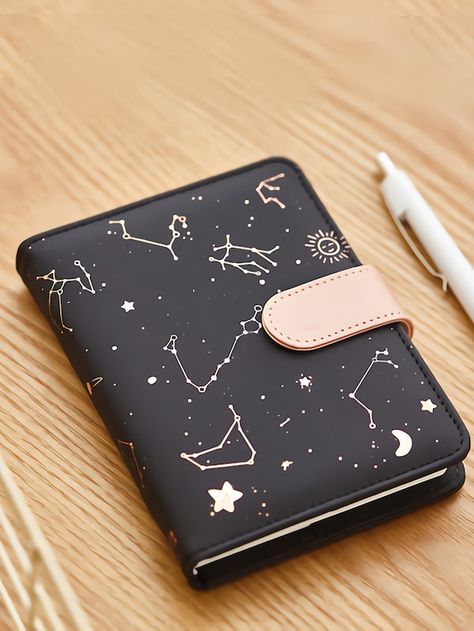 Kawaii, Kawaii Galaxy, Star Notebook, Small Diary, Monthly Plan, Planner Notebook, Starry Sky, Leather Cover, Soft Leather