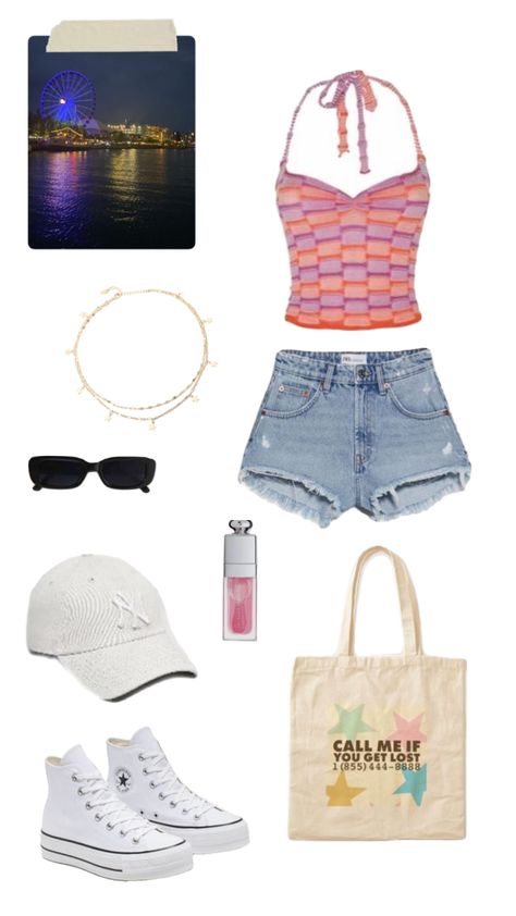 amusement park fit Fits For Amusement Park, Outfit For Amusement Park, Amusement Park Fits, Summer Amusement Park Outfit, Amusement Park Outfit Aesthetic, Outfits For Amusement Parks, Trampoline Park Outfit, Amusment Parks Outfit, Amusement Park Outfit