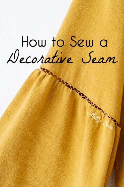 How to sew fagoting, a decorative stitch for clothing - hand sewing and machine sewing options - Melly Sews Amigurumi Patterns, Sew Ins, Fagoted Seam, Melly Sews, Decorative Stitches, Diy Vetement, Techniques Couture, Sewing Stitches, Diy Sewing Clothes
