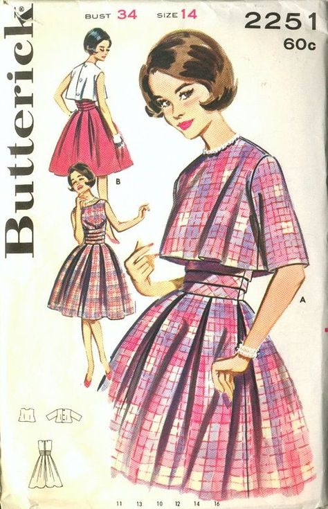 Butterick- Vintage Sewing Sewing Patterns 2000s, 50s Sewing Patterns Free, 1960s Sewing Patterns, Pleated Skirt Drawing Reference, Vintage Patterns Design, Jacket Sleeve Pattern, Aesthetic Sewing Patterns, Sewing Patterns 2023, Vintage Sewing Pattern Illustrations