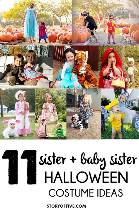 I am teaming up with Scholastic today to give you my top 11 finds for Sister-Baby Sister Halloween Costumes, specifically for sisters+baby sisters or age gaps. Cute Sister Halloween Costumes, Halloween Costumes Tinkerbell, Sister Halloween Costume Ideas, Costumes For Sisters, Halloween Costumes For Sisters, Sister Halloween Costumes, Sibling Halloween Costumes, Sister Costumes, Sibling Costume