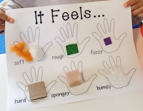 Teaching the 5 senses is really fun ! Today we worked on the sense of touch and read a book "With my hand I can feel " We also created a sensory craft with lots of different textures ✋🏻 👁 👄 👂🏼 👃🏾 Sense Of Touch Activities Toddlers, Sense Touch Activities, My 5 Senses Crafts For Infants, Sense Of Touch Crafts Preschool, Five Senses Art For Preschool, 5 Senses Hand Craft, Preschool Touch Sense Activities, My Senses Art Preschool, Touch Crafts Preschool