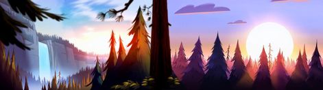 Gravity Falls (2012-2016) Dual Monitor Backgrounds, 3840x1080 Wallpaper, Dual Screen Wallpaper, Dual Monitor Wallpaper, Pink Flowering Trees, Amoled Wallpapers, Dual Screen, Gravity Falls Art, Dual Monitor