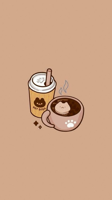 Coffee Wallpaper Iphone, Anime Coffee, Coffee Doodle, Coffee Shop Aesthetic, Coffee Wallpaper, Coffee Theme, Brown Wallpaper, Wallpaper Iphone Disney, Aesthetic Coffee