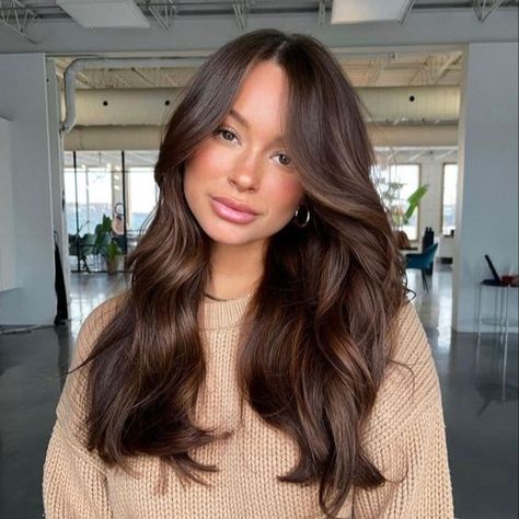 The Hottest Brunette Shade Award Goes To Maple Brown Hair Balayage, Old Money Brunette Haircut, Chocolate Brown Balayage Asian Hair, Women’s Brown Hair, Chocolate Brown Layered Hair, Classic Brunette Hair, Dark Brown Hair Glaze, Neutral Medium Brown Hair, Selena Gomez Brown Hair