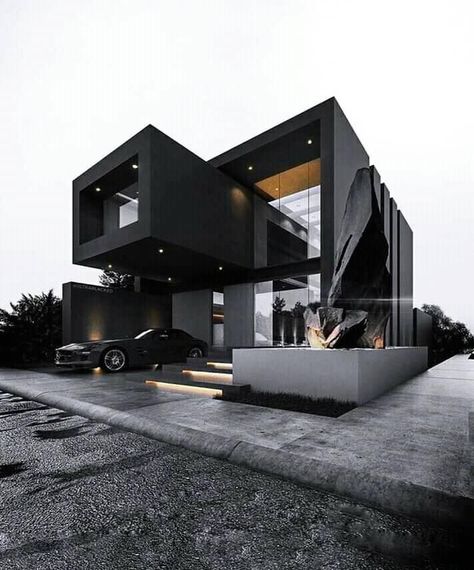 65 random pics and memes to start your week off better than falling in a sewer - Gallery Black Houses, Eksterior Modern, Followers Instagram, تصميم للمنزل العصري, التصميم الخارجي للمنزل, Black House Exterior, Hus Inspiration, Container House Design, Modern Architecture House