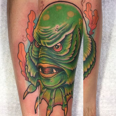 Creature from the black Lagoon tattoo Creature From The Black Lagoon Tattoo, Black Lagoon Tattoo, Anarchist Tattoo, Lagoon Tattoo, Creature Tattoo, Tat Designs, Swamp Creature, Monster Tattoo, Creature From The Black Lagoon