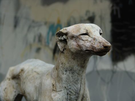 In Spellbindingly Sensitive Sculptures by Nichola Theakston, Serene Animals Reflect and Dream | Colossal Greyhound Sculpture, Greyhound Art, Pottery Animals, Keramik Design, Ancient Sculpture, Colossal Art, Visual Culture, Dog Sculpture, Dog Statue