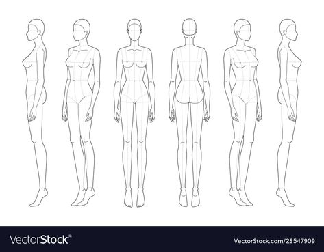 Manikin Drawing Fashion, Anatomy Mannequin, Lines Illustration, Fashion Sketch Template, Fashion Illustration Template, Croquis Fashion, Fashion Model Drawing, Fashion Figure Templates, Model Template