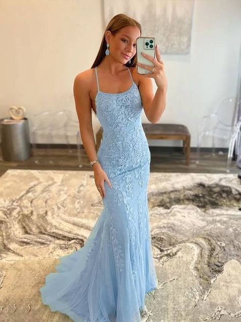 Mermaid Applique, Prom Dress Backless, White Prom Dress Long, Prom Dresses Long Blue, Formal Dresses Graduation, Mermaid Prom Dresses Lace, Light Blue Prom Dress, Backless Evening Dress, Prom Dresses Long Pink