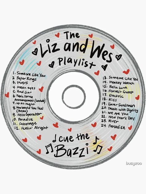 "Better than the Movies by Lynn Painter Liz and Wes Playlist CD" Sticker for Sale by busyzoo | Redbubble Movies And Books Aesthetic, Liz And Wes Playlist, Better Than The Movies Stickers, Nothing Like The Movies Book, The Soundtrack Of Wes And Liz, Better Than The Movies Cover, Better Than The Movies Playlist, Wes And Liz Better Than The Movies, Better Than Movies Aesthetic