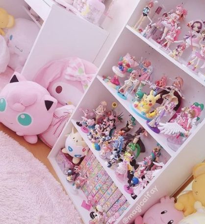 Kawaii Themed Bedroom Ideas - Super Cute Decor For Your Kids Room! cute  #kawaii #kidsroom #kidsdecor #kidsdesign #kidsbedroom Anime Bedroom Ideas Girly, Pink Kawaii Room Aesthetic, Kawaii Bedroom Ideas Otaku Room, Kawaii Room Anime, Pink Anime Room Aesthetic, Girly Anime Room, Pink Anime Bedroom, Kawaii Pink Bedroom, Cute Anime Bedroom