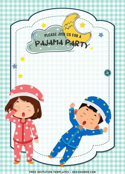 Pyjama Party For Preschool, Pajama Party Invitations Template, Pajama Party Decorations, Pajama Party Invitations, Pajama Party Invite, Pajama Party Kids, Pajama Party Birthday, Fun Sleepover Activities, Camouflage Birthday Party