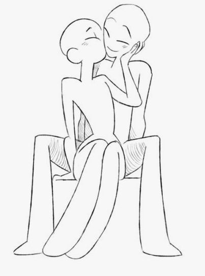 Drawing Ideas Poses Couple, Couple Art Base Ych, Drawing Base Friends Group, Wholesome Couple Poses Reference, Oc Drawing Base Couple, Bases Drawing Couple, 2 People Posing Drawing Reference, Couple Art Drawing Base, Sitting On Bed Drawing Reference