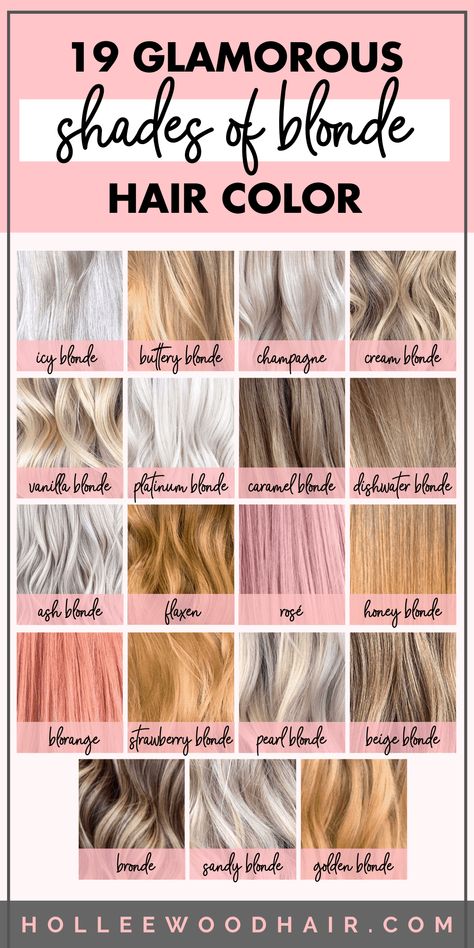 Different Shades Of Blonde Hair, Champagne Blonde Hair Color, Shades Of Blonde Hair Color, Shades Of Blonde Hair, Champagne Blond, Blonde Hair Color Chart, Caramel Hair Highlights, Different Shades Of Blonde, Champagne Blonde Hair