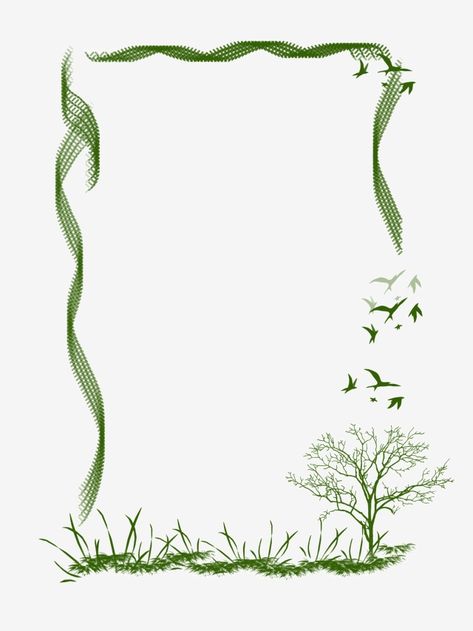 Spring Borders And Frames, Painted Borders Designs, Border Designs For Social Projects, Green Border Designs For Projects, Green Border Design Aesthetic, Cool Borders Design, Nature Border Design, Green Frame Border, Poster Border Design