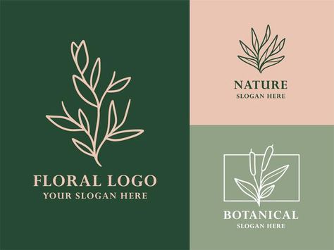 Green And Pink Logo Design, Pink And Green Logo, Pink Green Branding, Green And Pink Branding, Green Branding Design, Pink And Green Branding, Green And Pink Logo, Nature Branding, Shape Logo Design