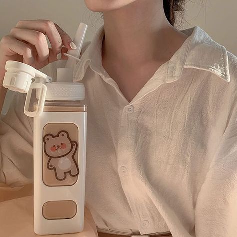 Kawaii water bottles are made of high quality food grade PC and silicone, non-toxic, odorless and durable. 700ml/23.6oz. Bottle size: 7*23.5 cm/ 2.7*9.25inch. Come with 1pcs kawaii sticker for each water bottle. Kawaii Water Bottle, Sushi Plush, Botol Air, Cute Water Bottles, Cream Aesthetic, Water Containers, Milk Carton, Water Bottle With Straw, Korean Aesthetic