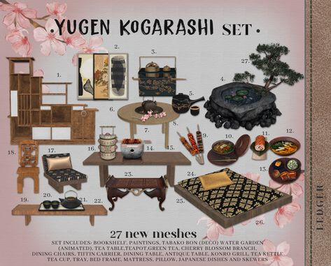 Tiffin Carrier, Japan Furniture, Japanese Table, Warrior Concept Art, Japanese Plates, Japanese Tea Set, Japanese Furniture, Sims 4 Body Mods, Tumblr Sims 4