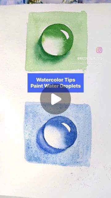 What To Draw Step By Step, Learn Watercolor Painting Step By Step, How To Paint Water Droplets, Watercolor Water Droplets, Waterpaintings Ideas For Beginners, Watercolor Paintings For Beginners Step By Step, Watercolor Value Study, How To Use Watercolor Brush Pens, Easy Watercolour Landscapes