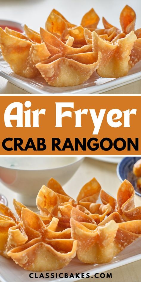 Rangoon Recipe Cream Cheese, Chinese Red Sauce, Air Fryer Crab Rangoon, Gluten Free Wonton Wrappers, Air Fryer Crab, Wonton Wrapper Recipes, Crab Rangoons, Rangoon Recipe, Crab Rangoon Recipe