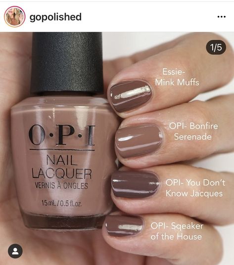 Opi Fall Brown Colors, Brown Nail Colors Opi, Brown Nails Opi Gel, Dark Brown Opi Nail Polish, Fall Nails On Pale Skin, Opi Sns Powder Colors Fall, Opi Light Brown Nail Polish, Light Brown Opi Nail Polish, Brown Opi Colors