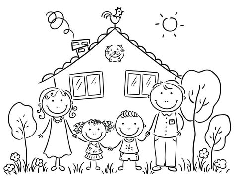 These FREE printable happy family coloring pages for kids will be great as screen-free activities, quiet time activities for kids, and even meaningful gifts! Laminate the coloring pages and enjoy hours of fun coloring them again and again with washable markers. Or laminate the colored pages and give them as gifts to be used as placemats! Affordable and meaningful gift ideas for grandparents! Preschool Family Theme, Preschool Family, Family Coloring Pages, Preschool Coloring Pages, Family Theme, Family Drawing, Family Coloring, Coloring Pages For Girls, Color Worksheets