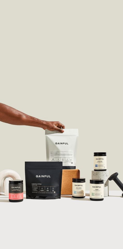 Protein Powder, Personalized | Gainful Super Food Powder, Gainful Protein Powder, Fitness Supplements Aesthetic, Protein Powder Branding, Protein Powder Product Photography, Protein Advertising, Lifestyle Supplement Photography, Suplements Photography, Gym Product Photography