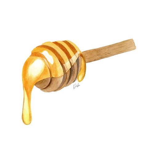 Honey Bee Drawing, Honey Illustration, Honey Art, Honey Logo, Food Art Painting, Aesthetic Health, Tattoo Health, Seni Pastel, Bee Drawing