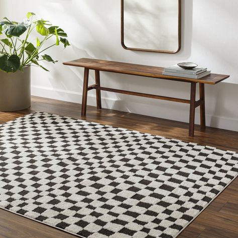 Synthetic Rugs, White Rugs, Black Rugs, Checkered Rug, Heated Floors, Black Rug, White Rug, Modern Area Rugs, Indoor Area Rugs