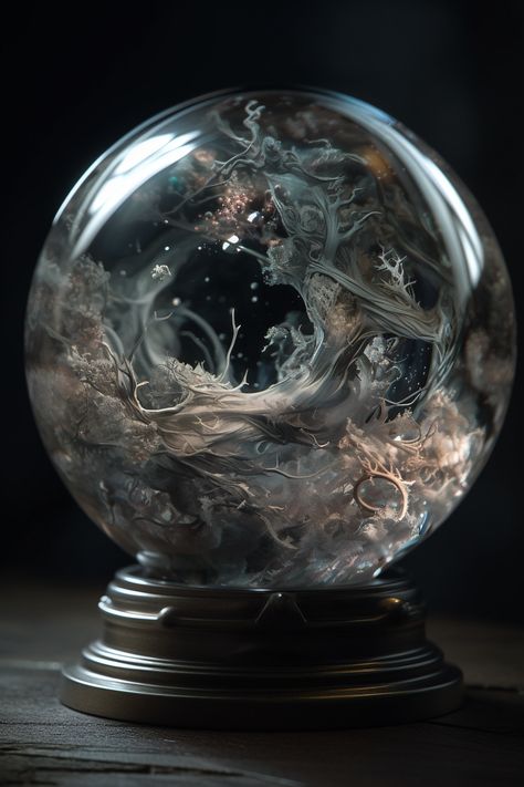 Magic Ball Aesthetic, Fantasy Crystal Ball, Scrying Ball, Magic Orb, Magic Balls, Small Projects Ideas, Gothic Artwork, Ball Aesthetic, Crystal Orb