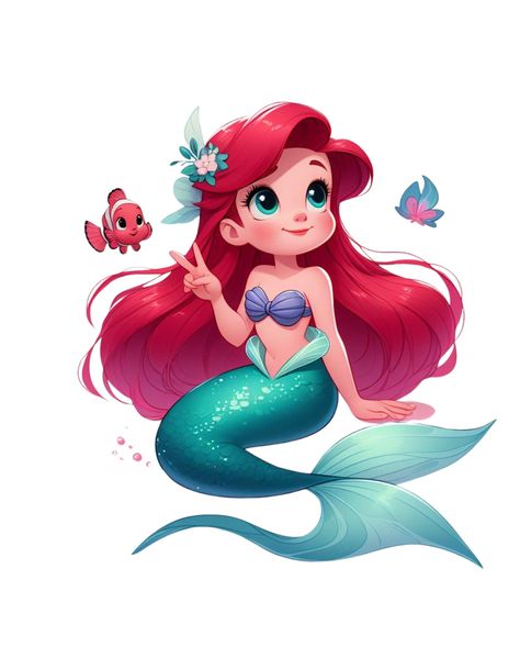 Surprise your family and friends by creating t-shirts, mugs or decorations for a special day. Set of high resolution images. instant download Mermaid Images, Kawaii Disney, Ariel Mermaid, Mermaid Cakes, Mermaid Theme, Puzzle Art, Ariel The Little Mermaid, High Resolution Images, Super Happy