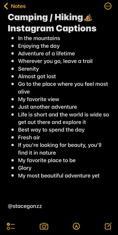 Hiking / camping instagram captions nature Random Travel Quotes, Caves Captions Instagram, Instagram Captions For Place, Wandering Captions, Granola Captions Instagram, Insta Captions Traveling, Outdoors Captions Instagram, Instagram Captions For Traveling, Captions About Adventure