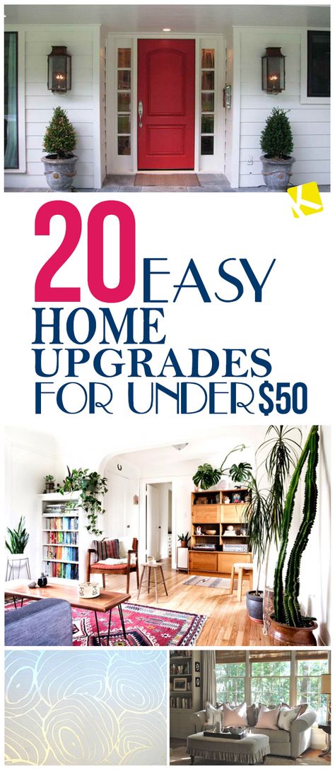 20 Easy Home Upgrades for Under $50                                                                                                                                                                                 More Diy Etagere, Easy Home Diy Upgrades, Easy Home Upgrades, Easy Home Improvement, Home Remodeling Diy, Genius Ideas, Casa Container, Room Additions, Design Apartment