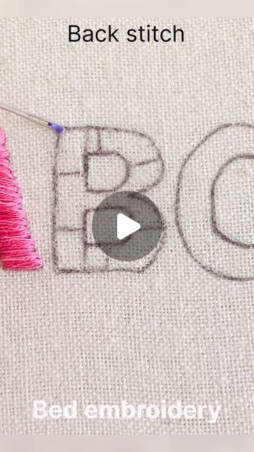 Embroider Letters Alphabet, Hand Embroidered Lettering, Hand Embroidery Names Letters, How To Stitch Letters Hand Embroidery, Embroider Names Diy Hand Embroidery, Easy Embroidery Letters, How To Embroider By Hand Letters, Embroider Names By Hand, Simple Name Embroidery