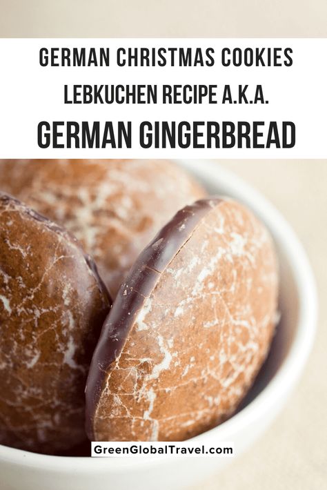 German Christmas Cookies (Lebkuchen Recipe aka German Gingerbread) | nürnberger lebkuchen | lebkuchenherzen | elisen lebkuchen german cookie recipes | german christmas food | german gingerbread | lebkuchen cookies | german gingerbread cookies | german christmas biscuits | german spice cookies | lebkuchen hearts | lebkuchen biscuits | german ginger cookies | german lebkuchen | german cookies lebkuchen | traditional german christmas cookies | traditional lebkuchen recipe via @greenglobaltrvl Lebkuchen Recipe, German Gingerbread, German Christmas Food, German Food Authentic, German Christmas Cookies, German Cookies, German Desserts, German Baking, Christmas History