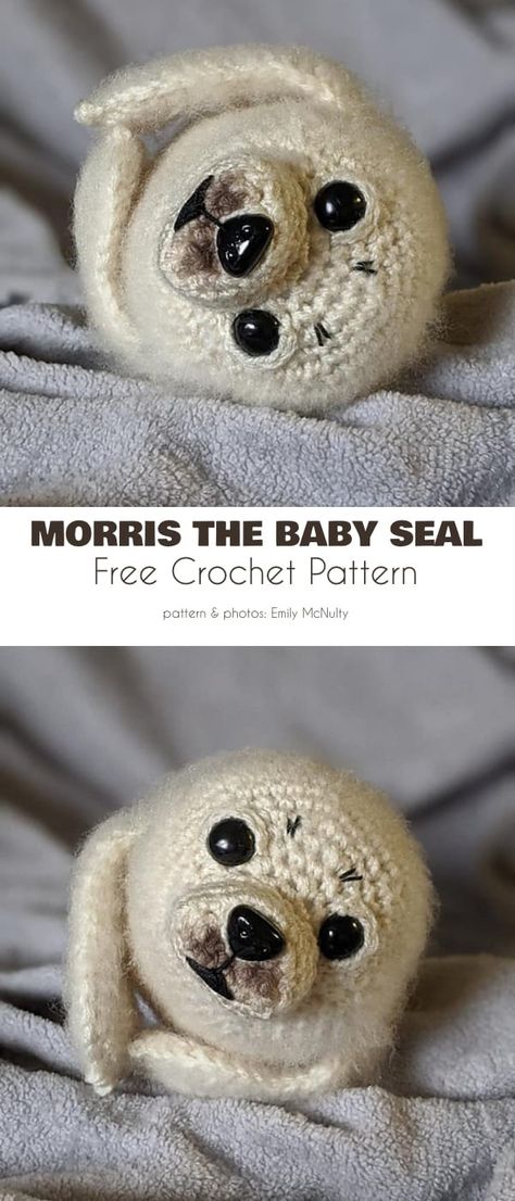 Baby Seal, Crochet Animals Free Patterns, Your Crochet, Crochet Amigurumi Free Patterns, Crochet Amigurumi Free, Crochet Winter, Winter Animals, Stitch Crochet, Fun Crochet Projects