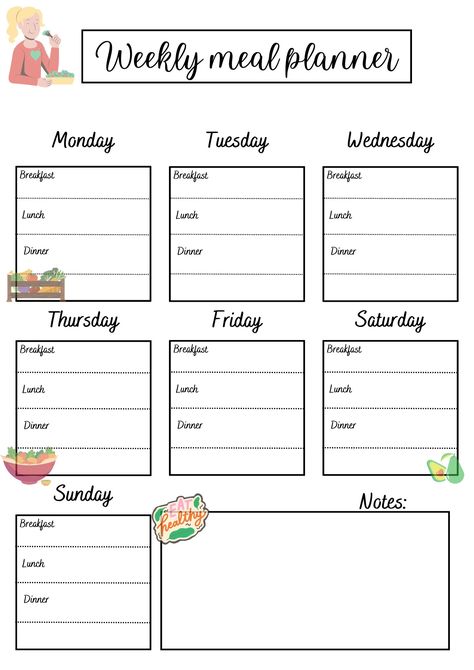 Plan your weekly meal by using this free printable planner curated by me. Weekly Meal Plan Categories, Weekly Meal Planner Ideas, Food Planning Weekly Printable, Free Printable Weekly Meal Planner Templates, Weekly Food Log Printable Free, Weekly Meal Plan Family Menu Planners, Meal Prep Worksheet, Monthly Meal Planning Template, Weekly Meal Plan Template Printable Free