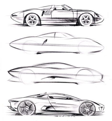 Jaguar CX-75 evolution!!! Sexy! Motorbike Design, Concept Car Sketch, Cool Car Drawings, Industrial Design Sketch, Car Design Sketch, Concept Car Design, Car Sketch, Sketch Inspiration, Motorcycle Design