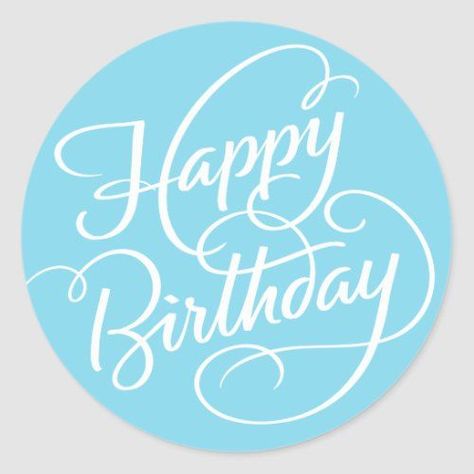 $6.30 | BLUE HAPPY BIRTHDAY | STICKER #birthday, birthday party, calligraphy, typography, script, handwriting, popular, pastel, birthday sticker, blue, party, sticker, label, tag, typographic, calligraphic, modern calligraphy, quote, text, font, word, greeting, celebration, pretty, cute, girly, brush, typo, trendy, modern, stylish, cool, chic, minimalist, lettering, hand lettering, happy birthday, birthday greeting, cyan, baby blue Hand Lettering Happy Birthday, Lettering Happy Birthday, Minimalist Lettering, Happy Birthday Sticker, Happy Birthday Logo, Happy Birthday Calligraphy, Script Handwriting, Happy Birthday For Her, Happy Birthday Tag