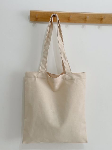 Tote Bag Plain, Plain Tote Bags, Plain Tote, Beige Tote Bag, Beige Tote, Bag Mockup, Shein Style, Shopper Bag, Womens Tote