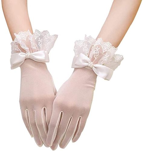 Gloves For Wedding, Lace Gloves Wedding, Opera Stage, White Lace Gloves, Flapper Accessories, Headband Pearl, Elegant Gloves, Short Gloves, Gloves Women