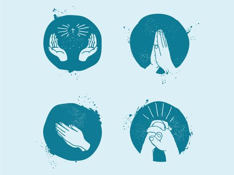 Praying Illustration Art, Pray Illustration Christian, Praying Hands Illustration, Pray Illustration, Praying Illustration, Praying Hands Drawing, Church Branding, Christian Illustration, Wiccan Art