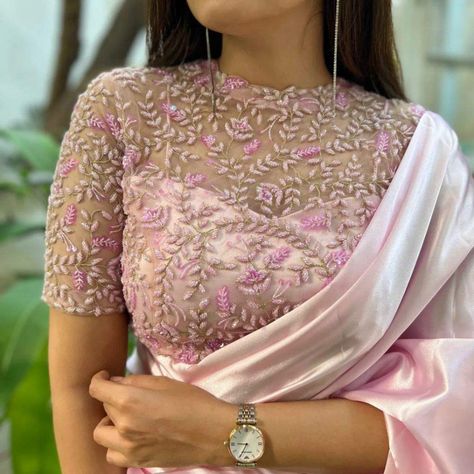 Pastel, Net Saree Blouse Designs, Cocktail Blouse, Netted Blouse Designs, Latest Model Blouse Designs, Fashionable Saree Blouse Designs, New Saree Blouse Designs, Traditional Blouse Designs, Pink Cocktail