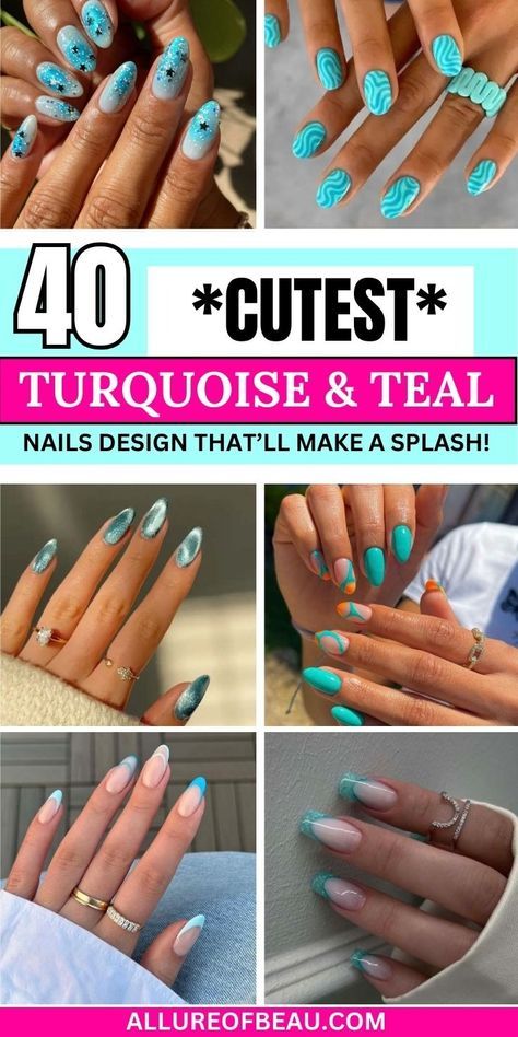 Dive into summer with these stunning turquoise and teal nail designs, turquoise nails designs aqua, turquoise nails western, turquoise nail art, turquoise nails with glitter, turquoise nail ideas, turquoise nail designs summer, Spring nail colors, Turquoise blue nails, Summer nail colors, summertime nails, Bright teal nails, Dark turquoise nails, Light turquoise nails, Teal nail designs turquoise, teal nail ideas, teal nail designs, teal nail art, trendy summer nails 2024 and much more!!