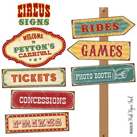 Vintage Circus Party Signs A3 size Large Signs, Instant Download, Print Your Own, You Can Customizable The Name Circus Signage, Carnival Signage, Order Here Sign, Fairground Games, Circus Signs, Carnival Signs, Carnival Tickets, Vintage Circus Party, Scary Clown Makeup